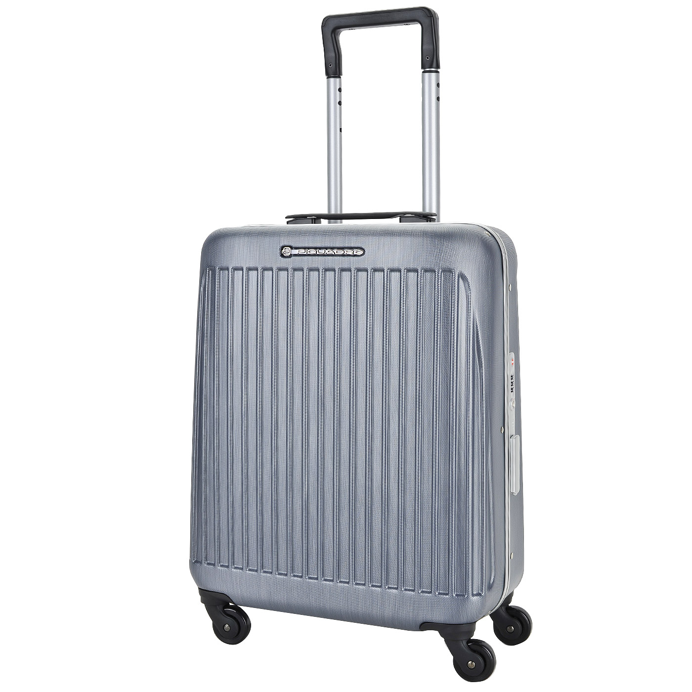 Серый чемодан из поликарбоната на колесах Piquadro