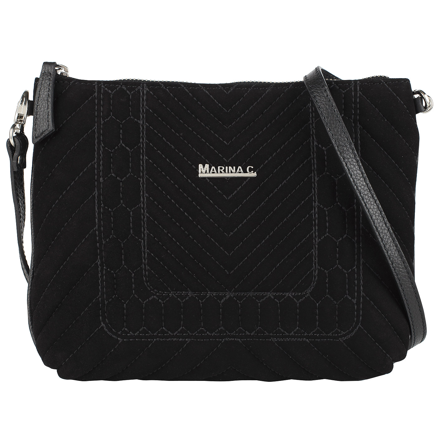 Маленькая замшевая сумка со съемным плечевым ремешком Marina Creazioni