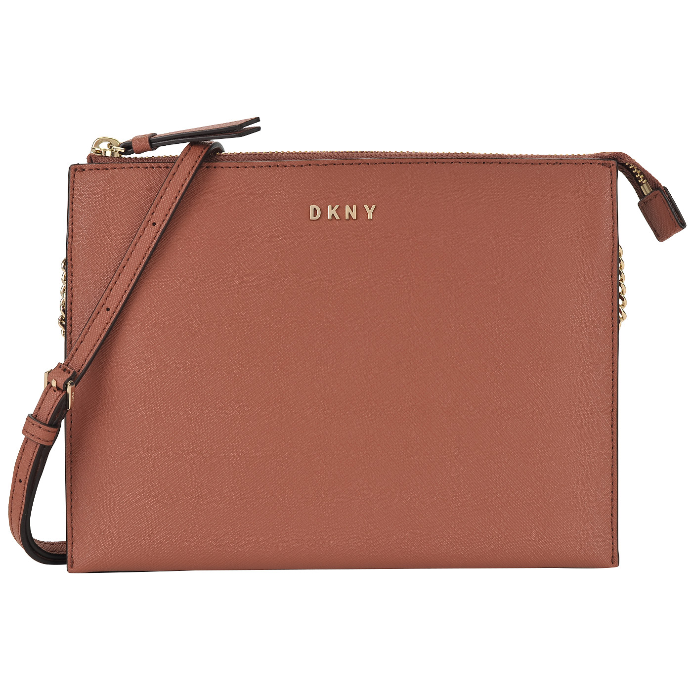 Женская сумочка из прочной сафьяновой кожи через плечо DKNY