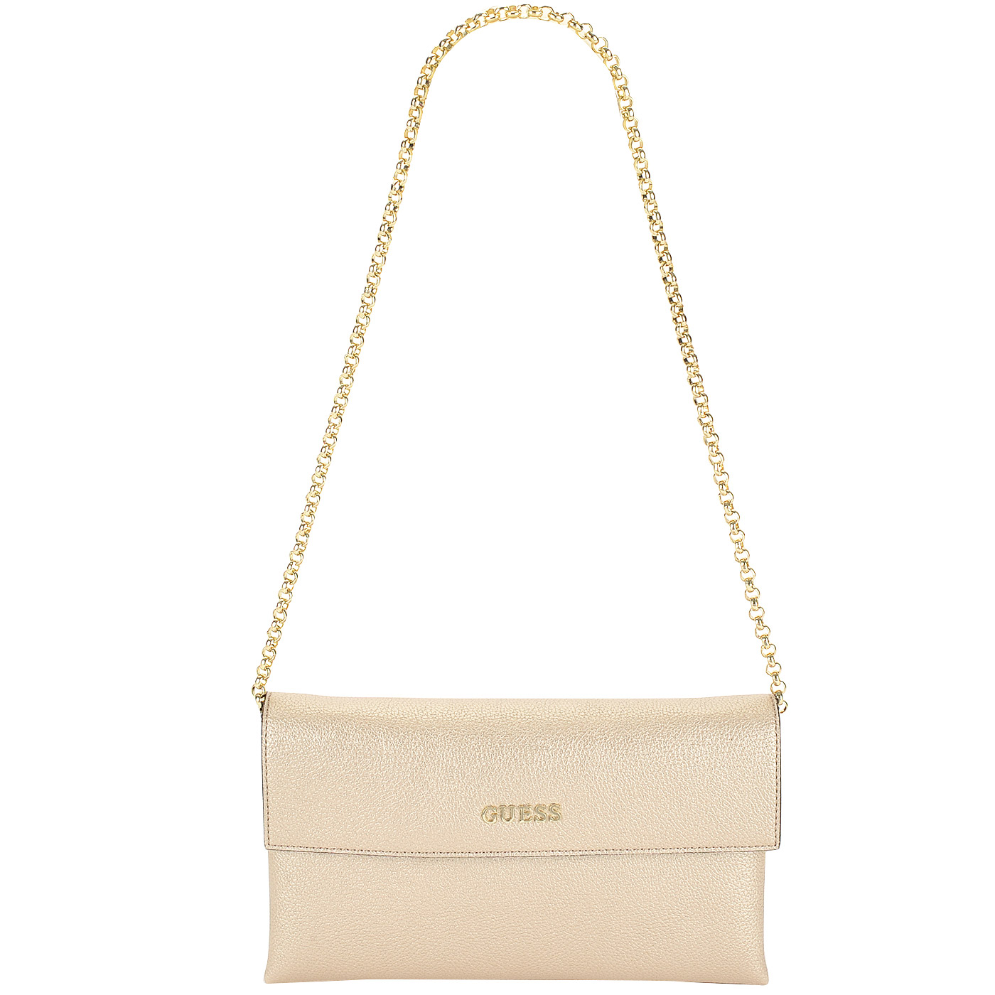 Женская сумка через плечо золотистого цвета Guess