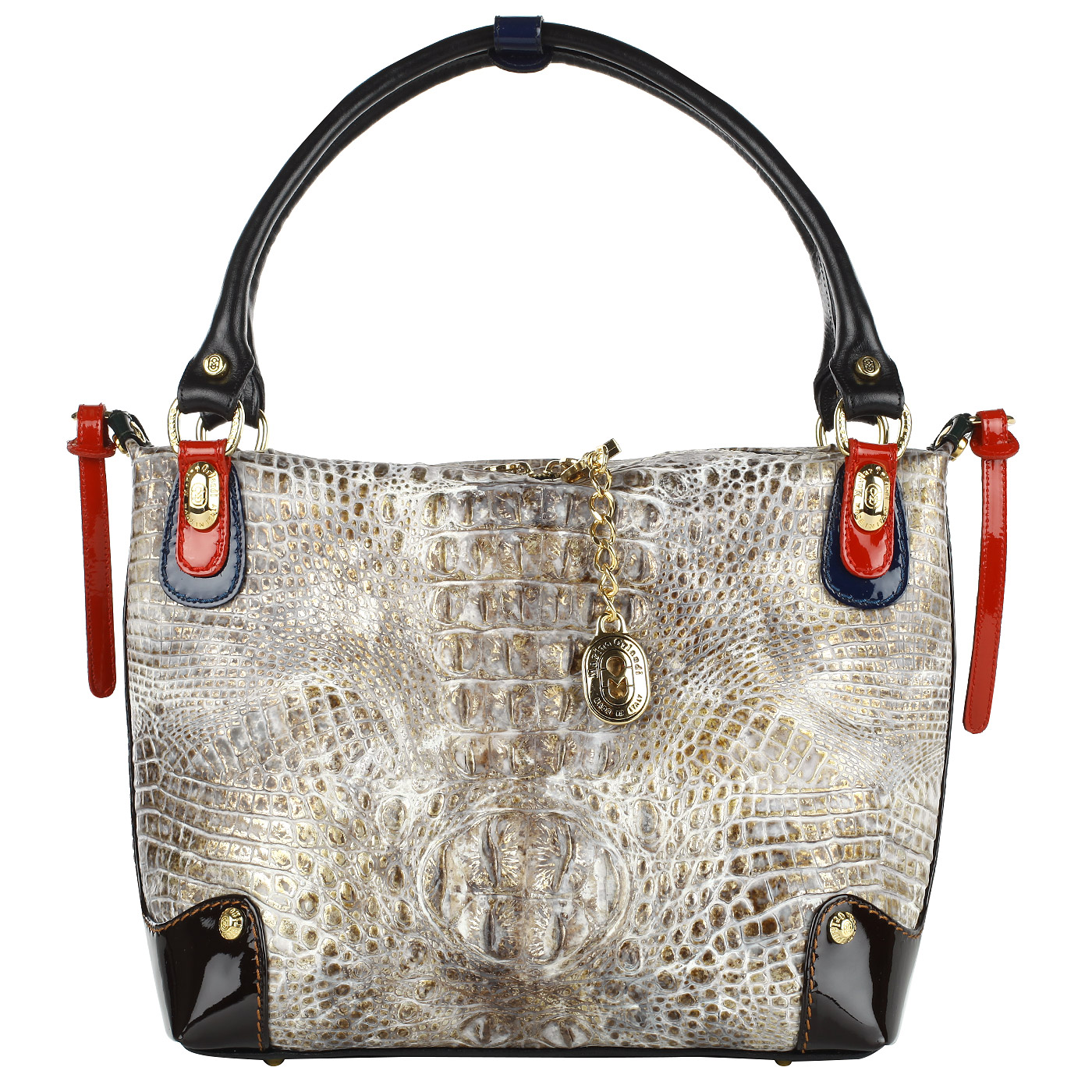 Женская сумка с отделкой под крокодиловую кожу Marino Orlandi