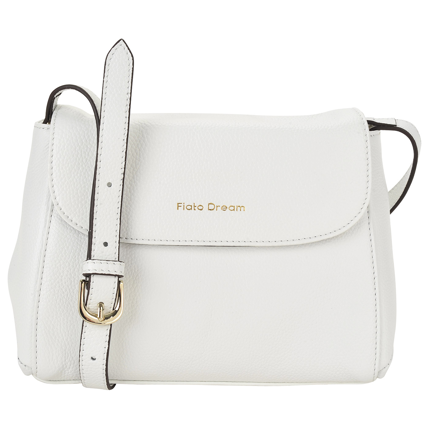 Белая кожаная сумка с откидным клапаном Fiato Dream