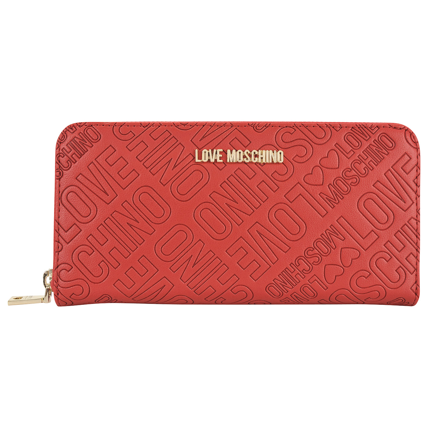 Женское красное портмоне с тиснением Love Moschino