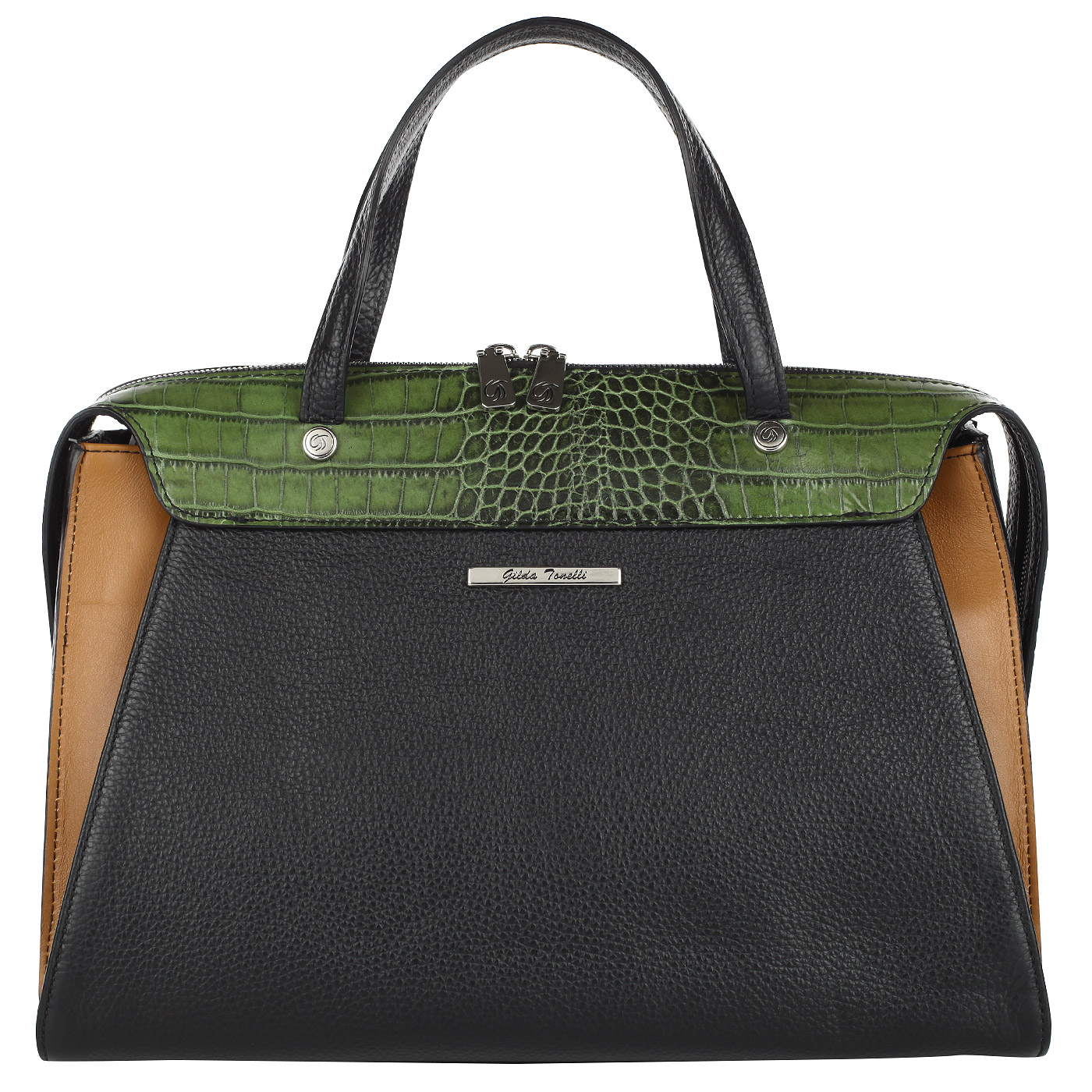 Женская сумка из комбинированной кожи с плечевым ремешком Gilda Tonelli