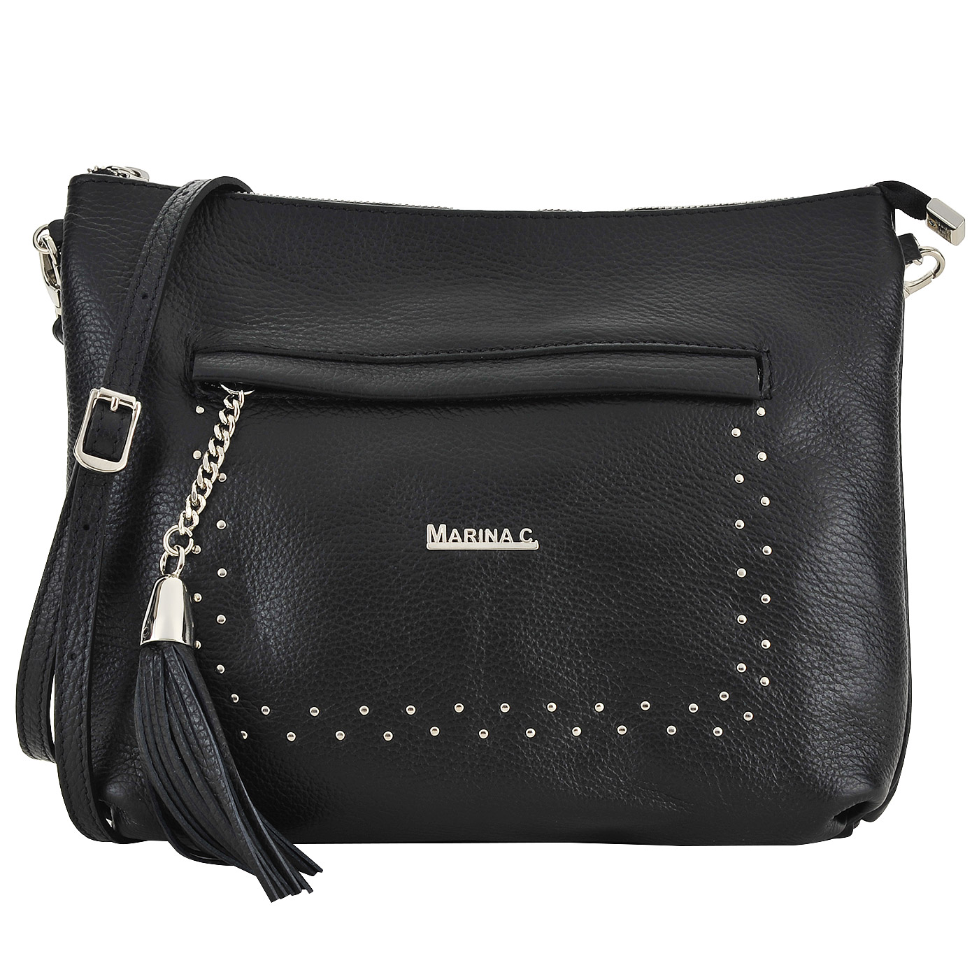 Женская кожаная сумка со съемным регулируемым плечевым ремешком Marina Creazioni