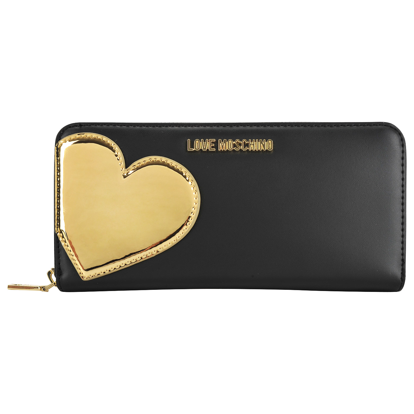 Черное портмоне с золотой аппликацией Love Moschino