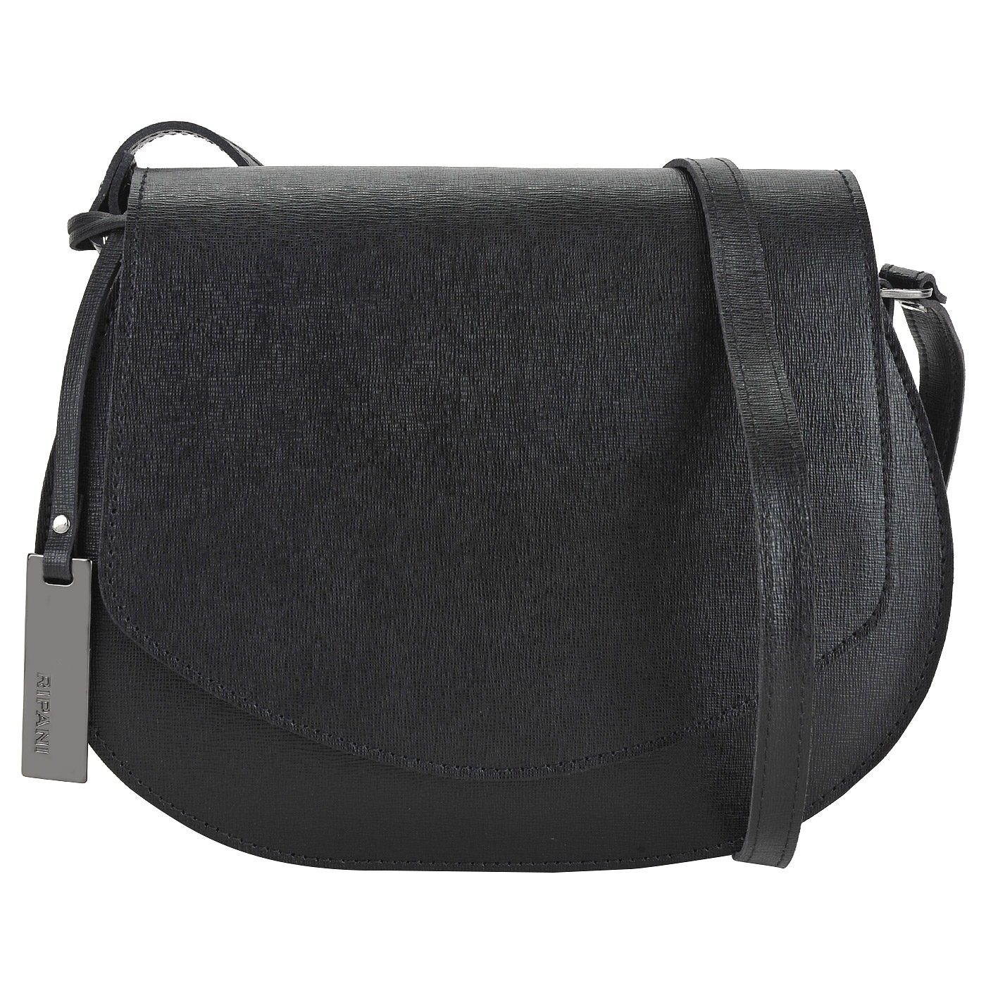 Женская сумочка из черной сафьяновой кожи через плечо Ripani