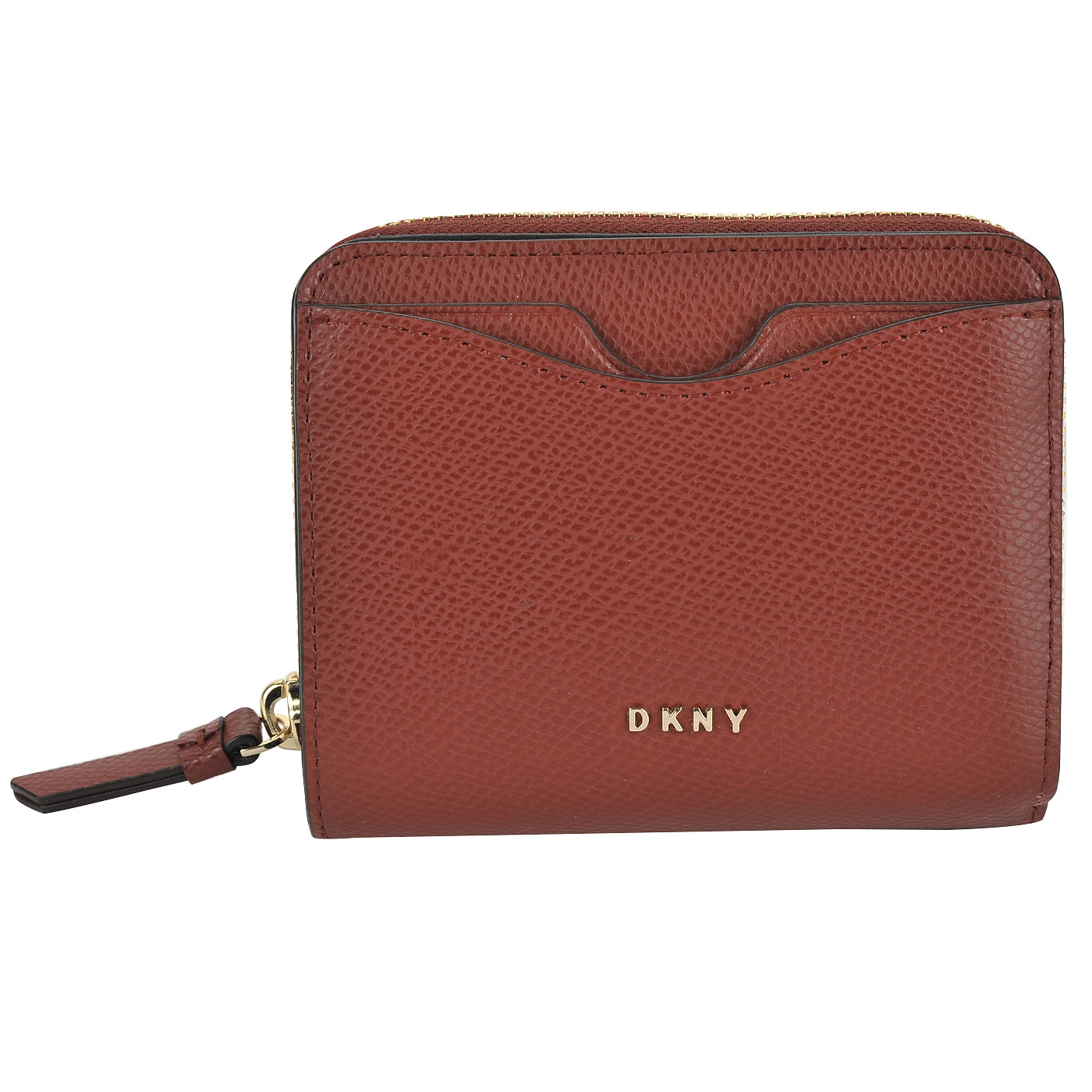 Компактное женское портмоне из зернистой матовой кожи DKNY