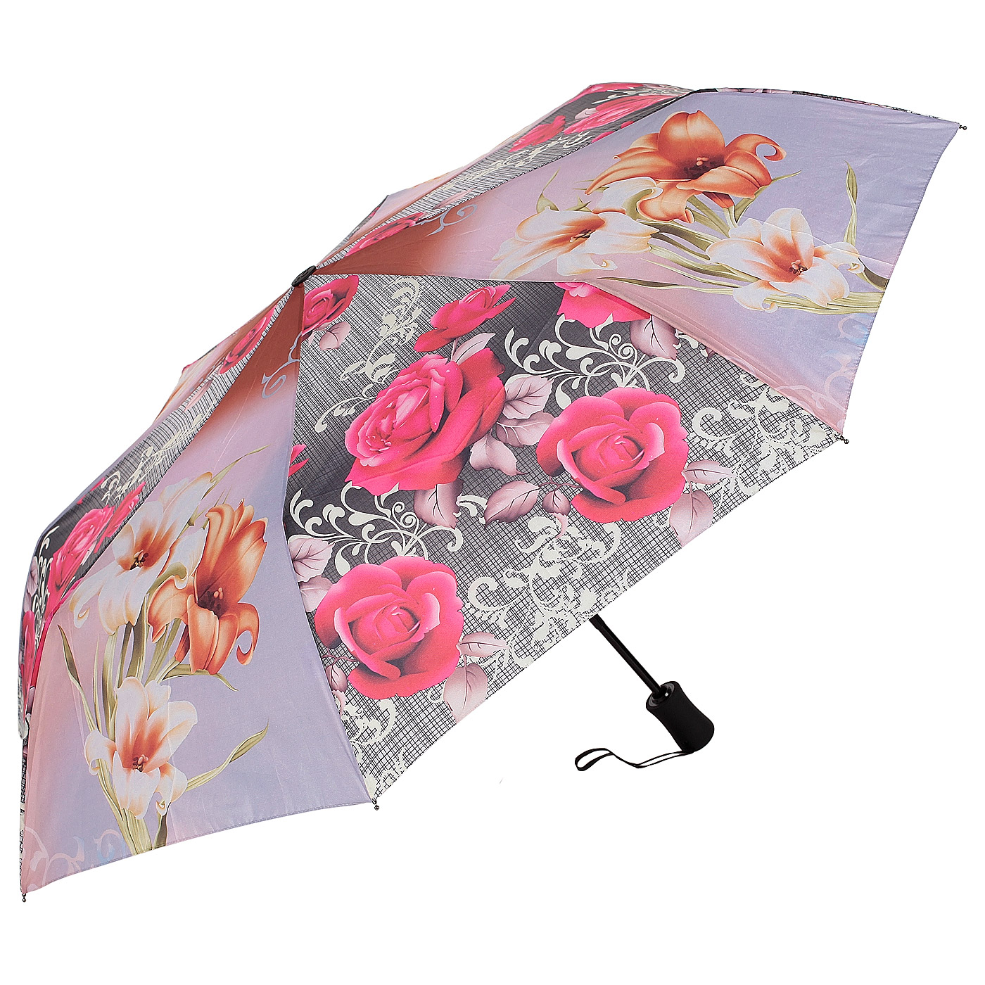 Складной зонт с цветным принтом Raindrops