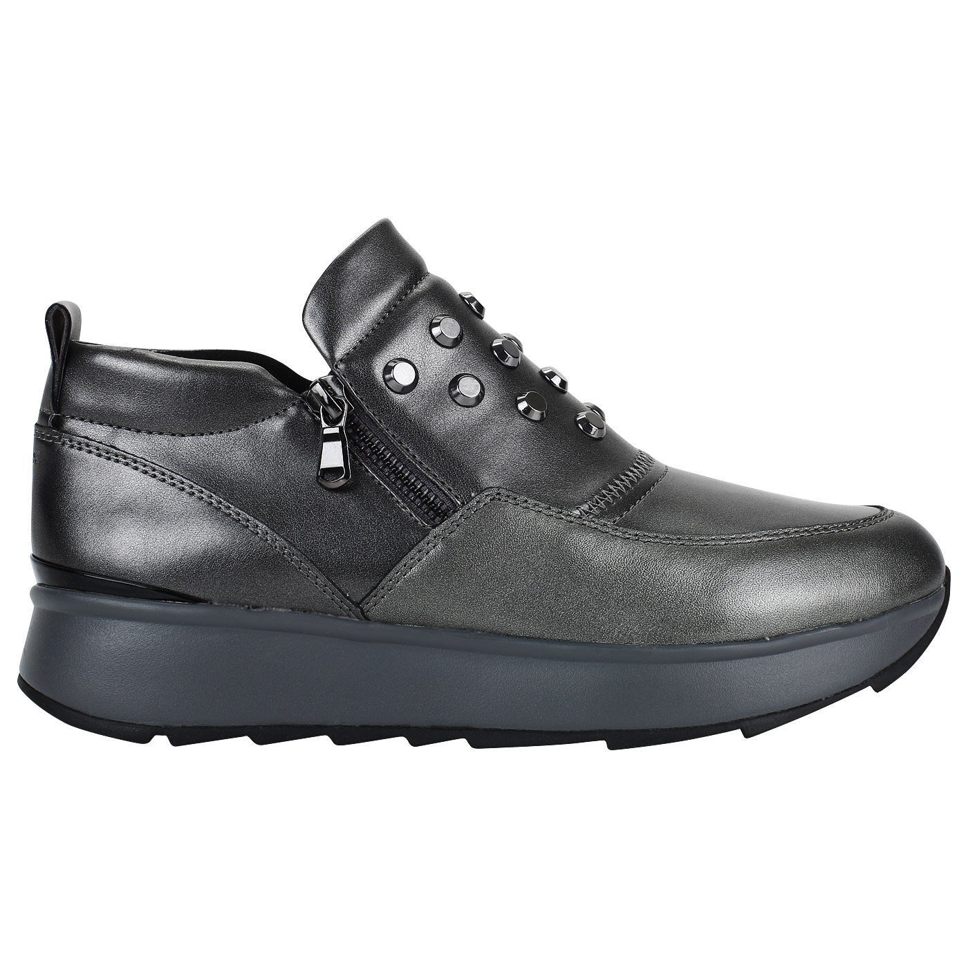 Кроссовки на молнии Geox Gendry D745TA_0BVNF_C1G9F*38 - 2000557949256 серый  полиуретан, натуральная кожа, текстиль Цена 5495 руб. купить в  интернет-магазине PanChemodan.ru в Москве