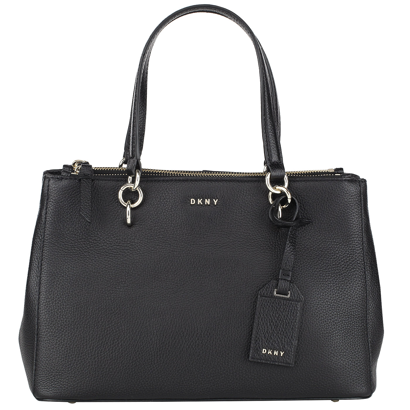 Женская кожаная сумка с тремя отделами DKNY