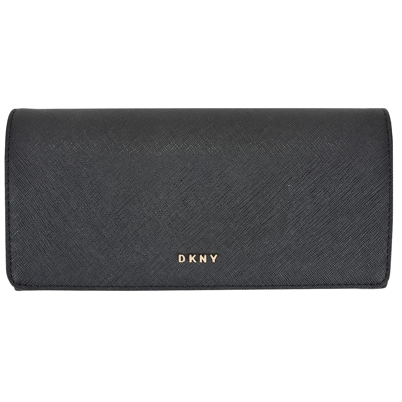 Женское портмоне из сафьяновой черной кожи DKNY