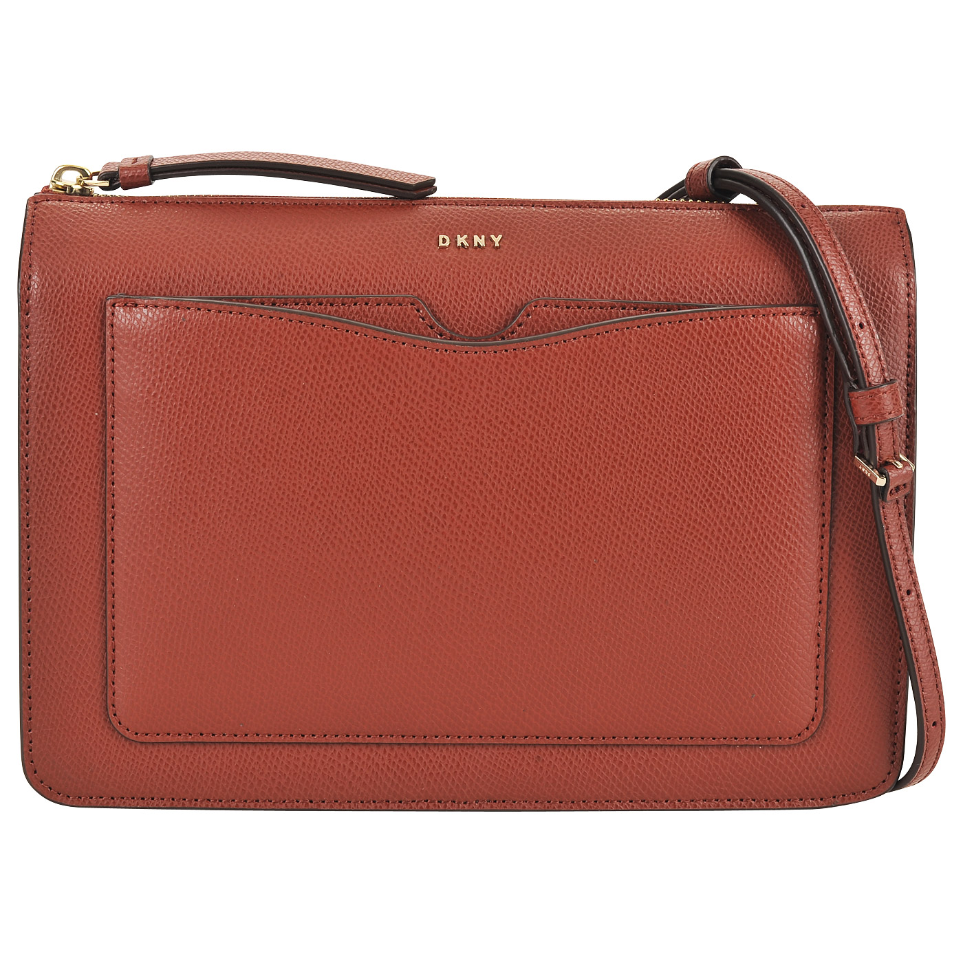 Женская красная сумка кросс-боди из сафьяновой кожи DKNY
