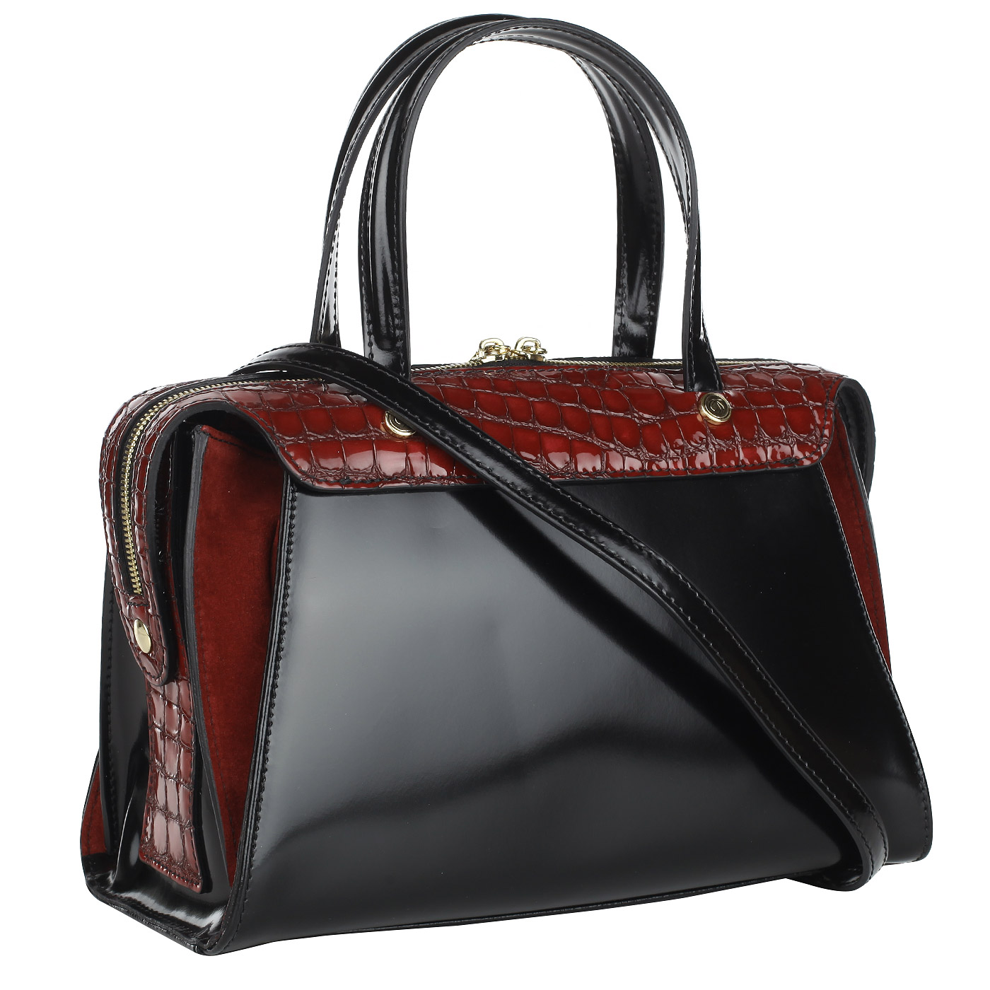 Женская сумка из комбинированной кожи с плечевым ремешком Gilda Tonelli Pad Cam Congo