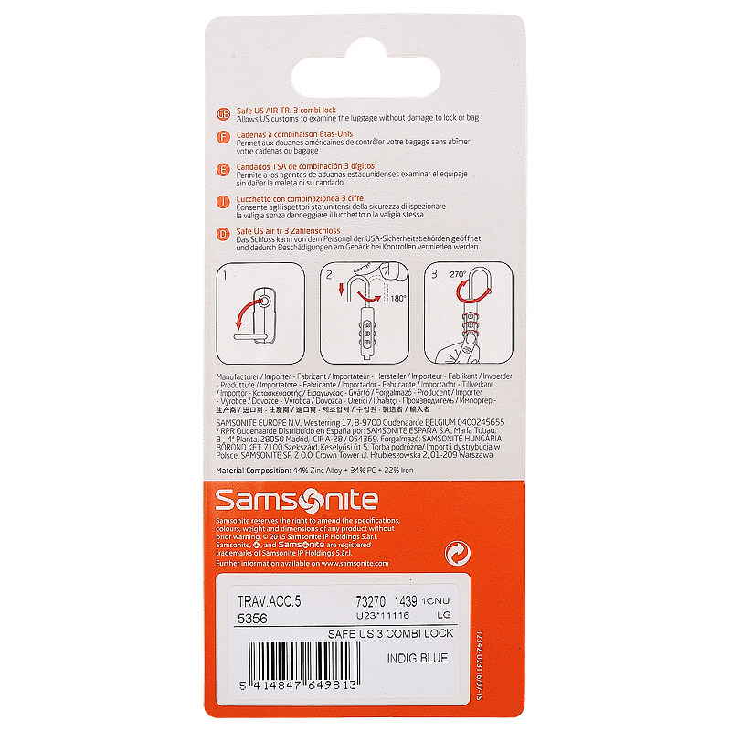 Замок для багажа Samsonite Luggage Accessories