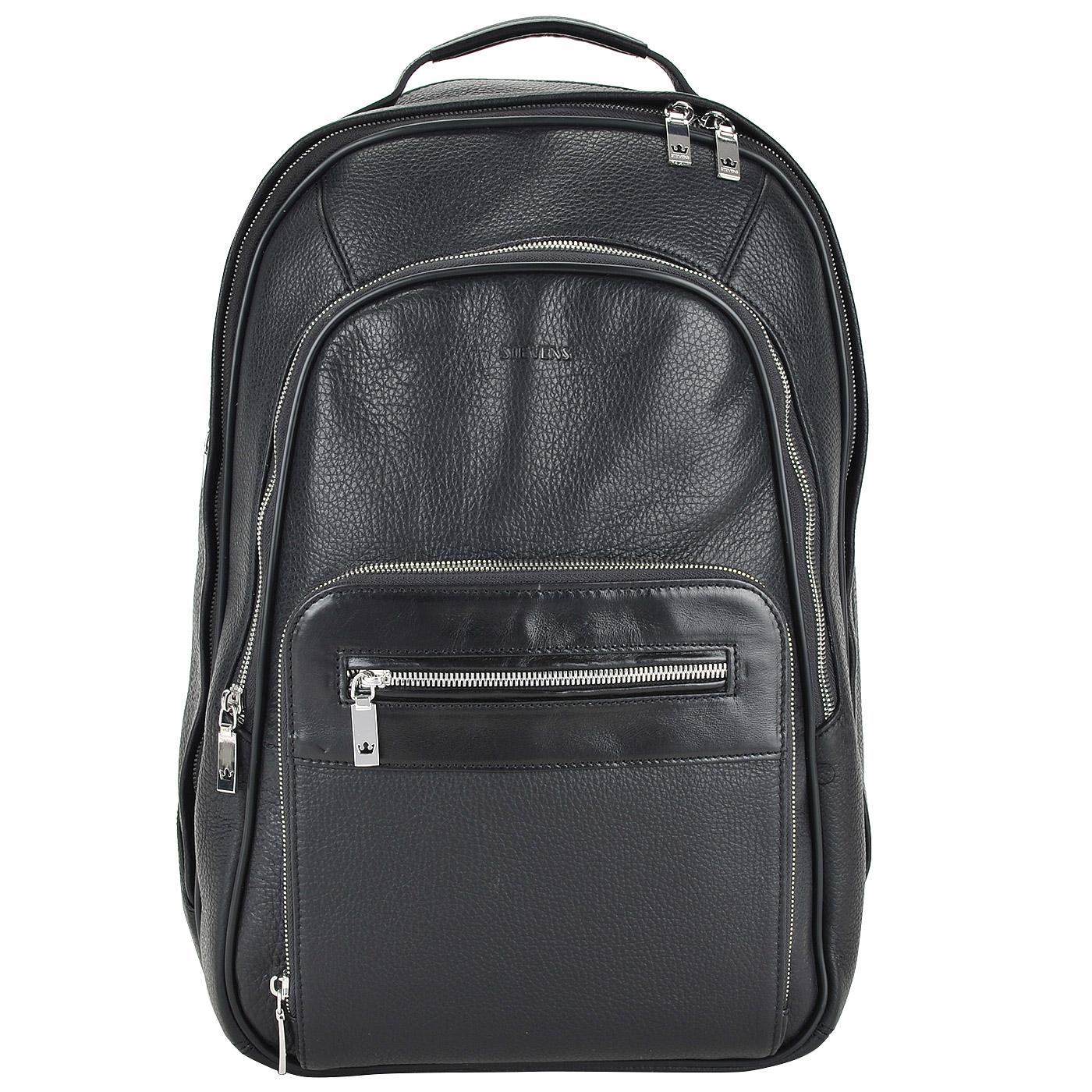 Stevens Кожаный черный рюкзак с отделением под ноутбук