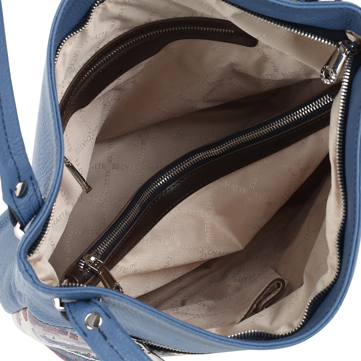Женская кожаная сумка с принтом Chatte 