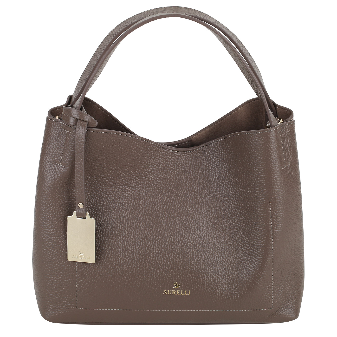 Кожаная сумка Aurelli Soft 23S0153-22G-taupe_pc - 2000558565363 какао ...
