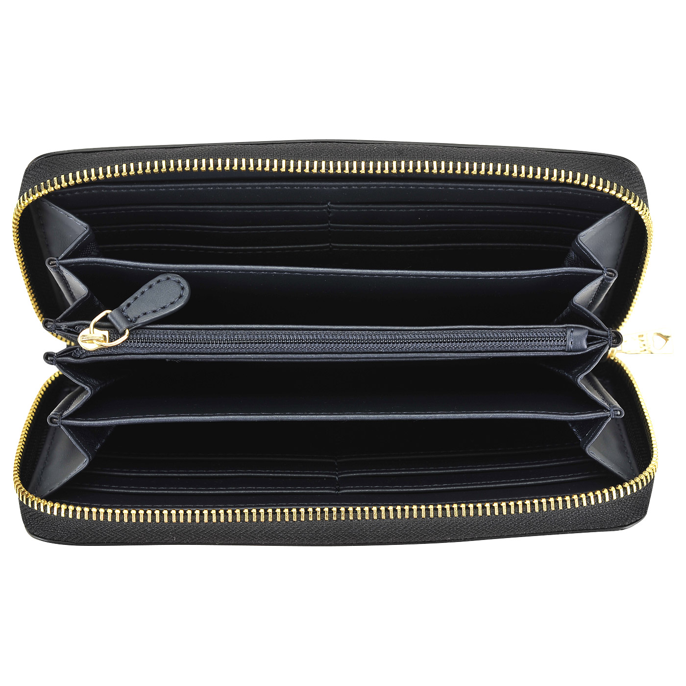 Черное портмоне с золотой аппликацией Love Moschino Gold heart