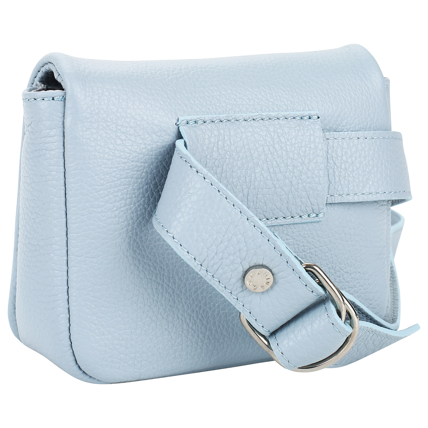 Поясная сумочка из голубой кожи Marina Creazioni 