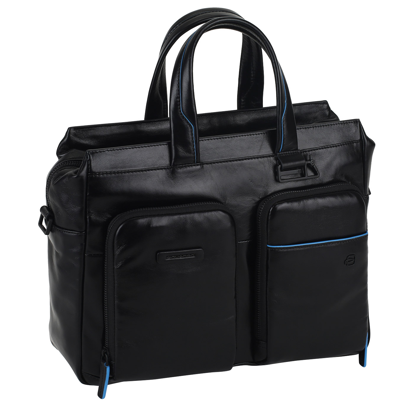 Кожаная сумка для документов Piquadro Blue square