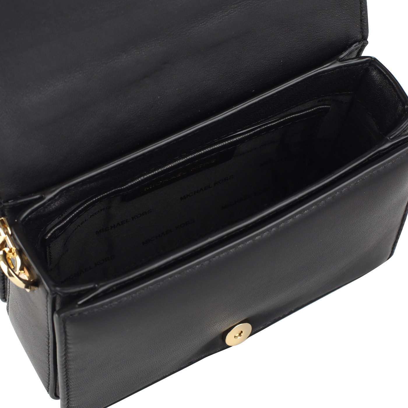 Черная кожаная сумочка со съемной цепочкой Michael Kors Jade