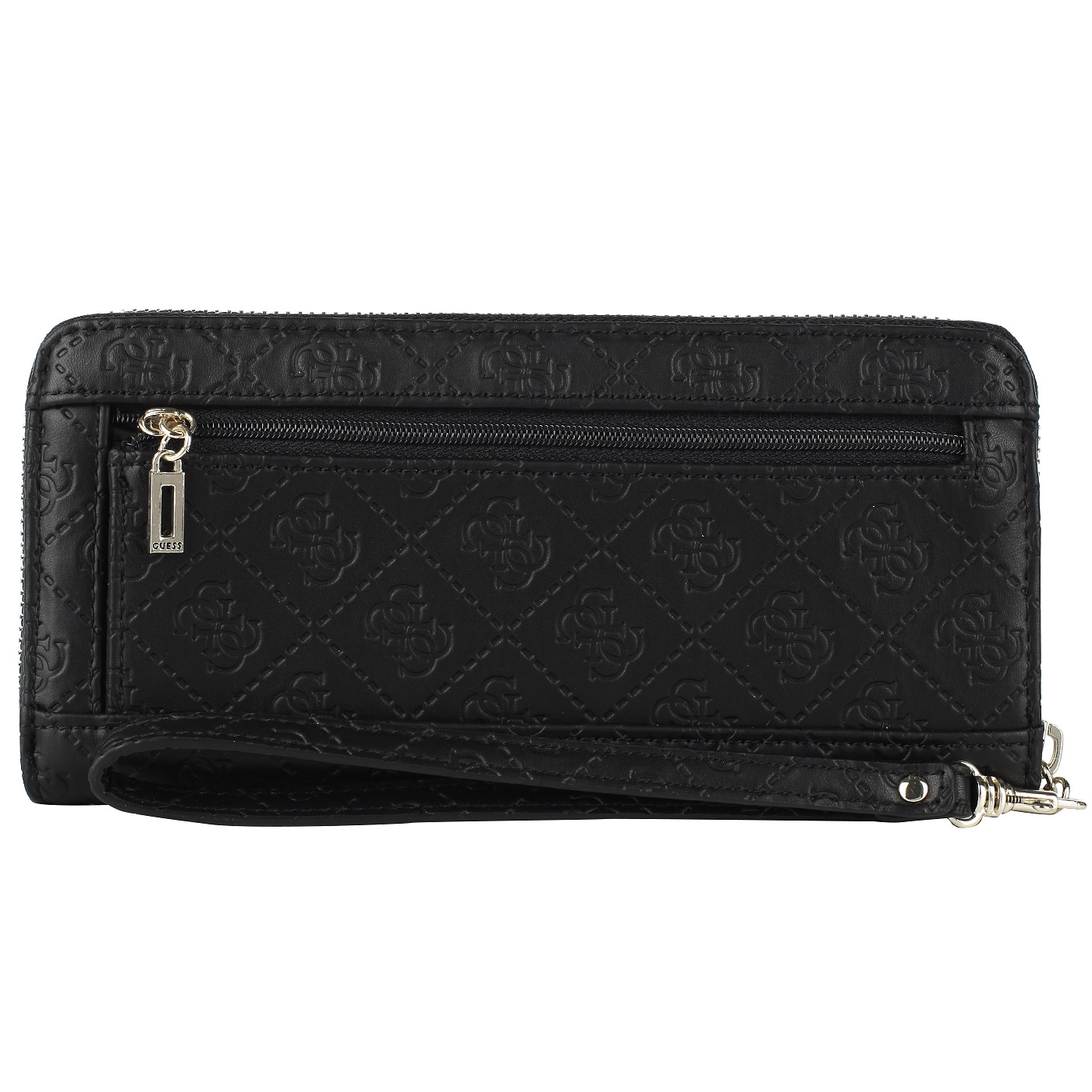 Черное портмоне с тиснением фирменного знака Guess Daniella