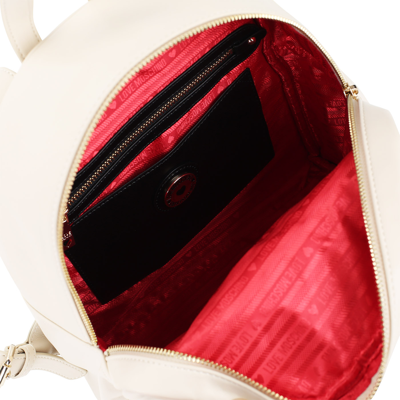 Бежевый женский рюкзак Love Moschino Patches