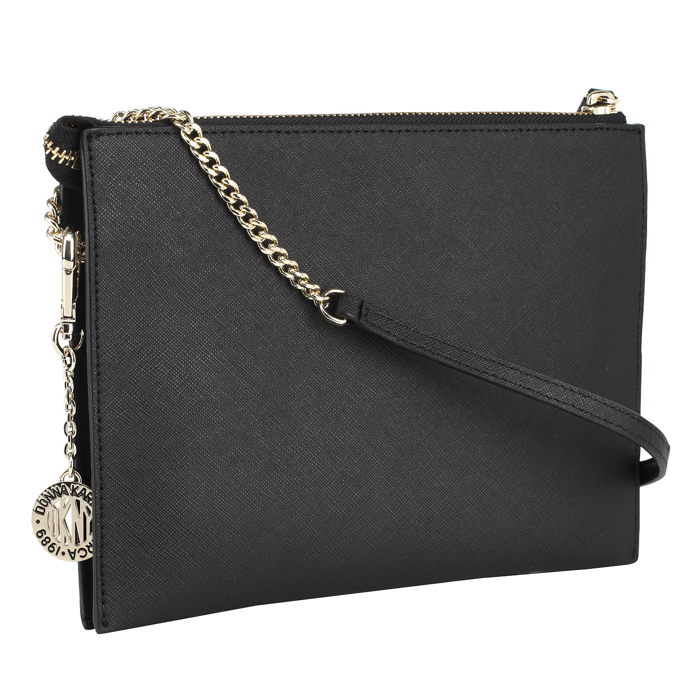 Маленькая кожаная сумка через плечо DKNY Saffiano