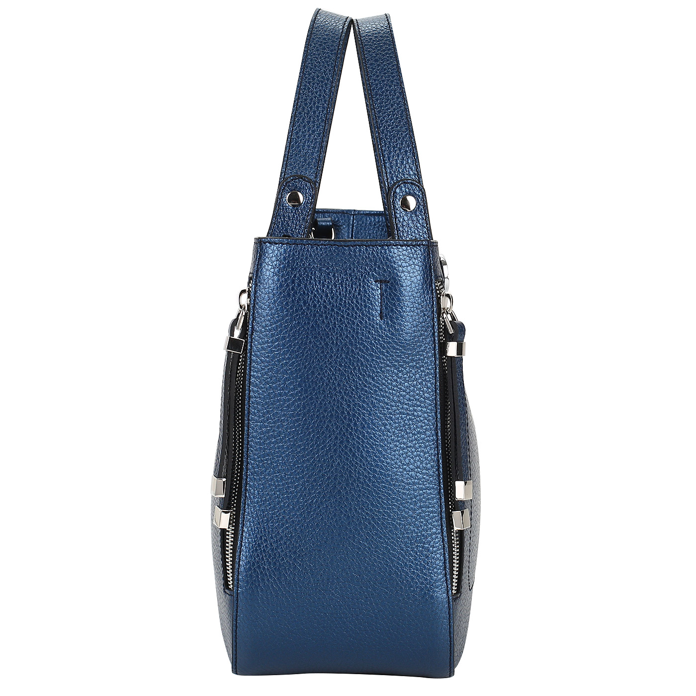 Вместительная женская сумка из металлизированной кожи Chatte 