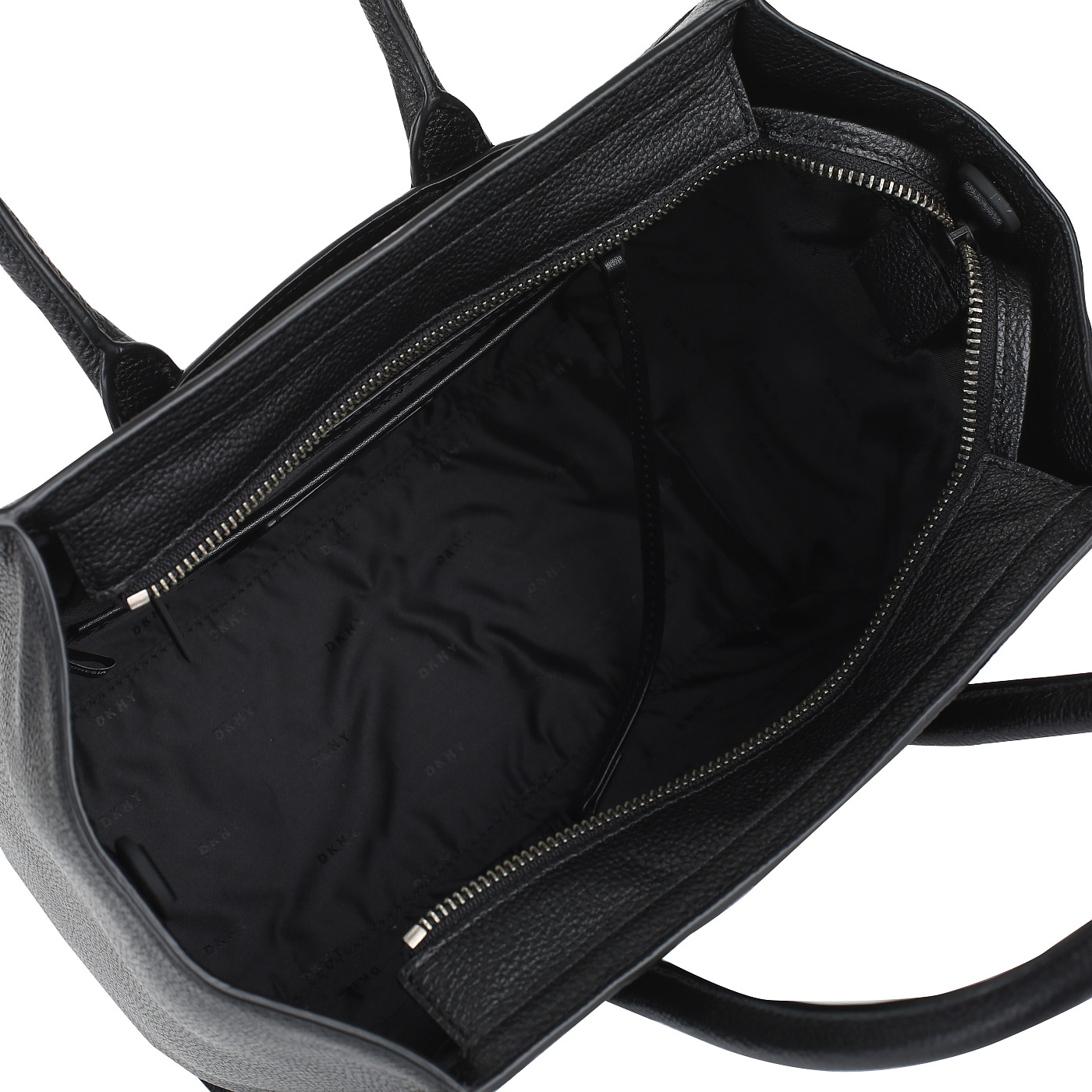 Черная кожаная сумка с ремешком DKNY Chrysti