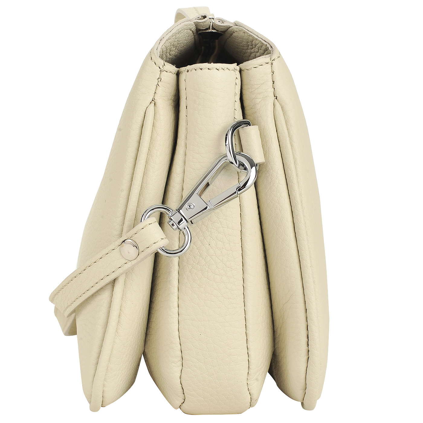 Маленькая бежевая сумка из натуральной кожи Chatte 