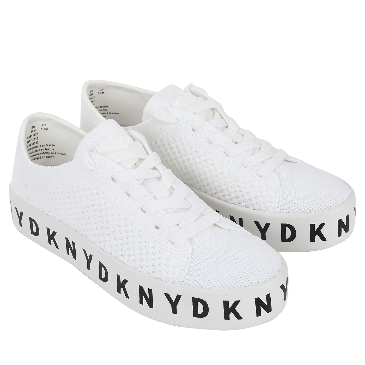 Белые кеды с логотипом бренда DKNY Banson