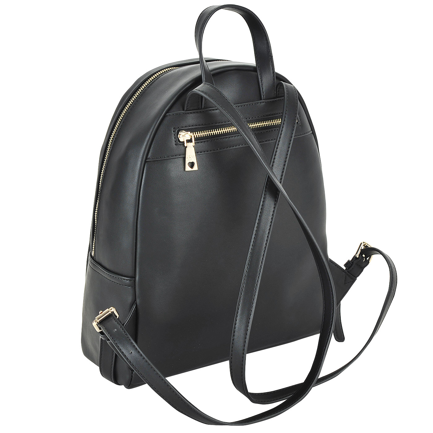 Женский черный рюкзак с цветной вышивкой Love Moschino LM bag