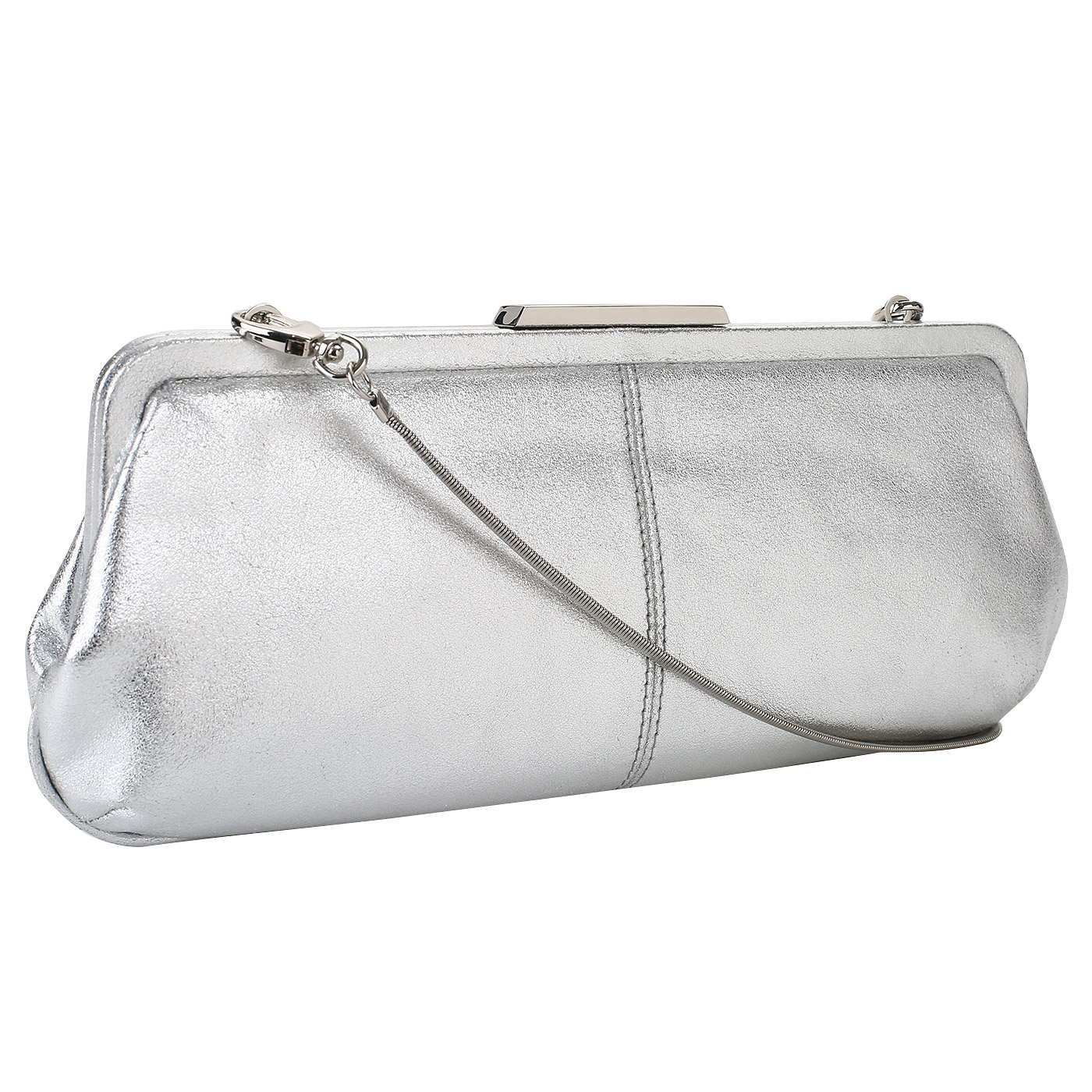 Клатч из серебристой кожи Picard 
