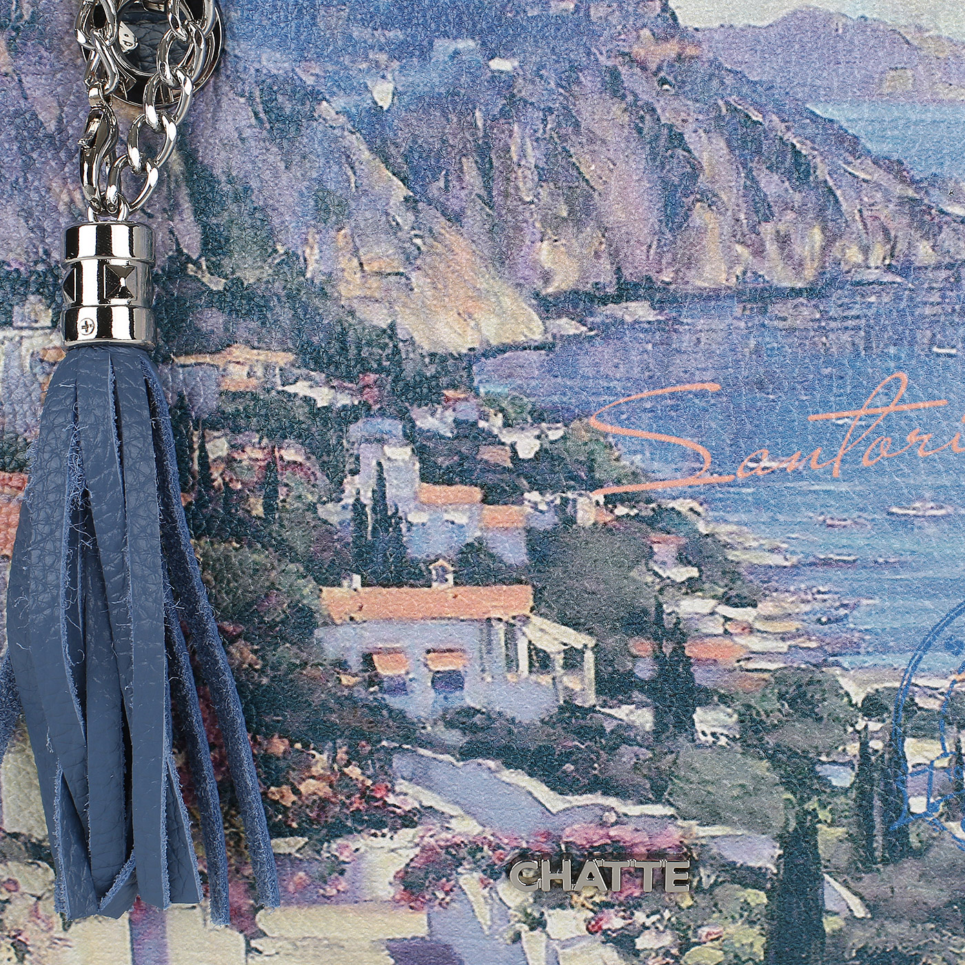 Кожаная сумка с принтом Chatte 