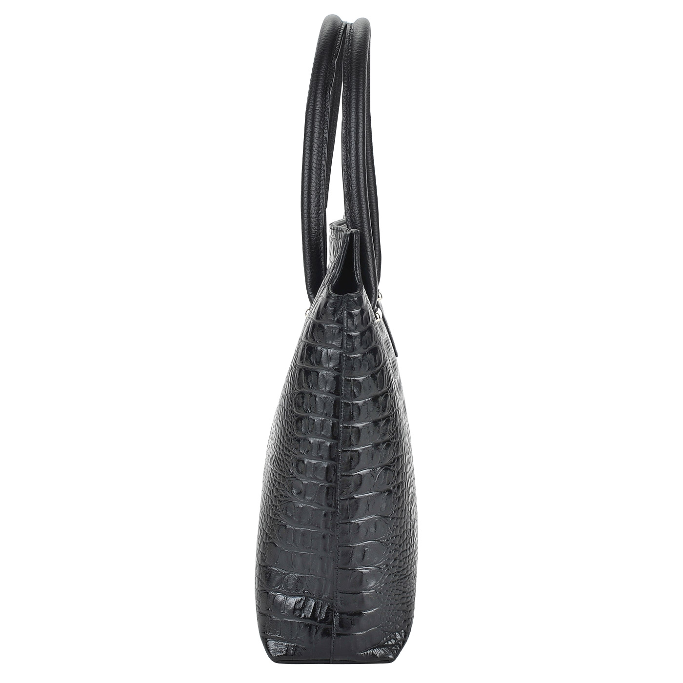 Женская черная сумка с отделкой под крокодиловую кожу Chatte 