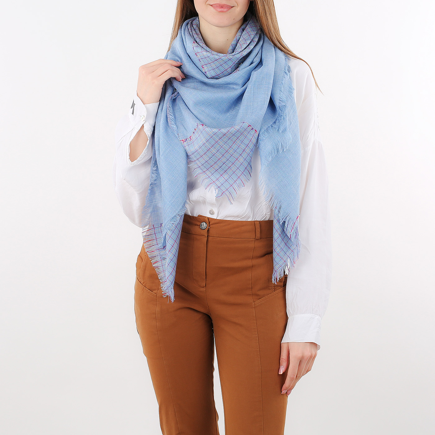 Платок Russian Look GANNA01-L-07 - 2000558170277 голубой полиэстер ...