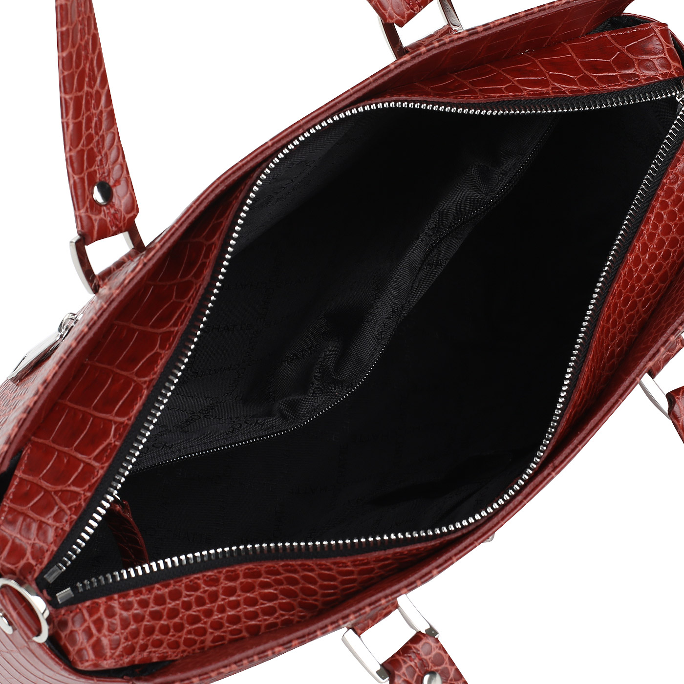 Сумка с отделкой под кожу крокодила Chatte 