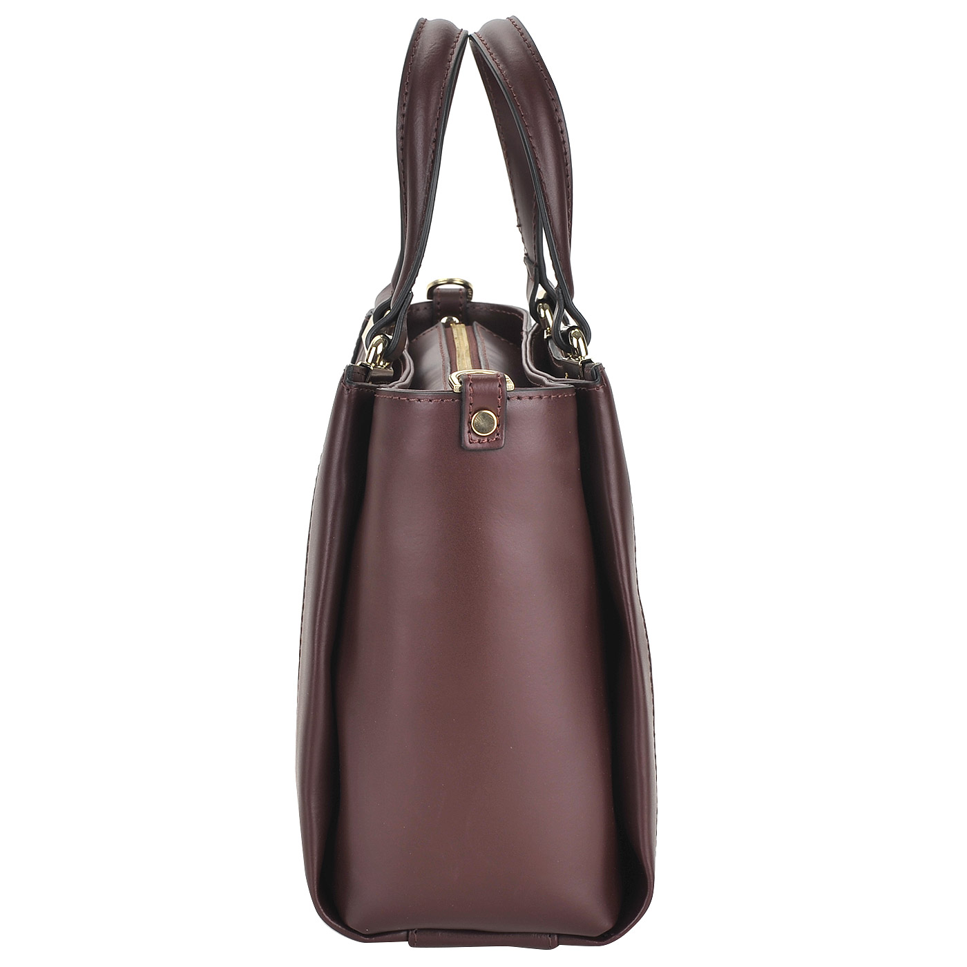 Женская кожаная сумка бордового цвета с тиснением Ripani Vaniglia