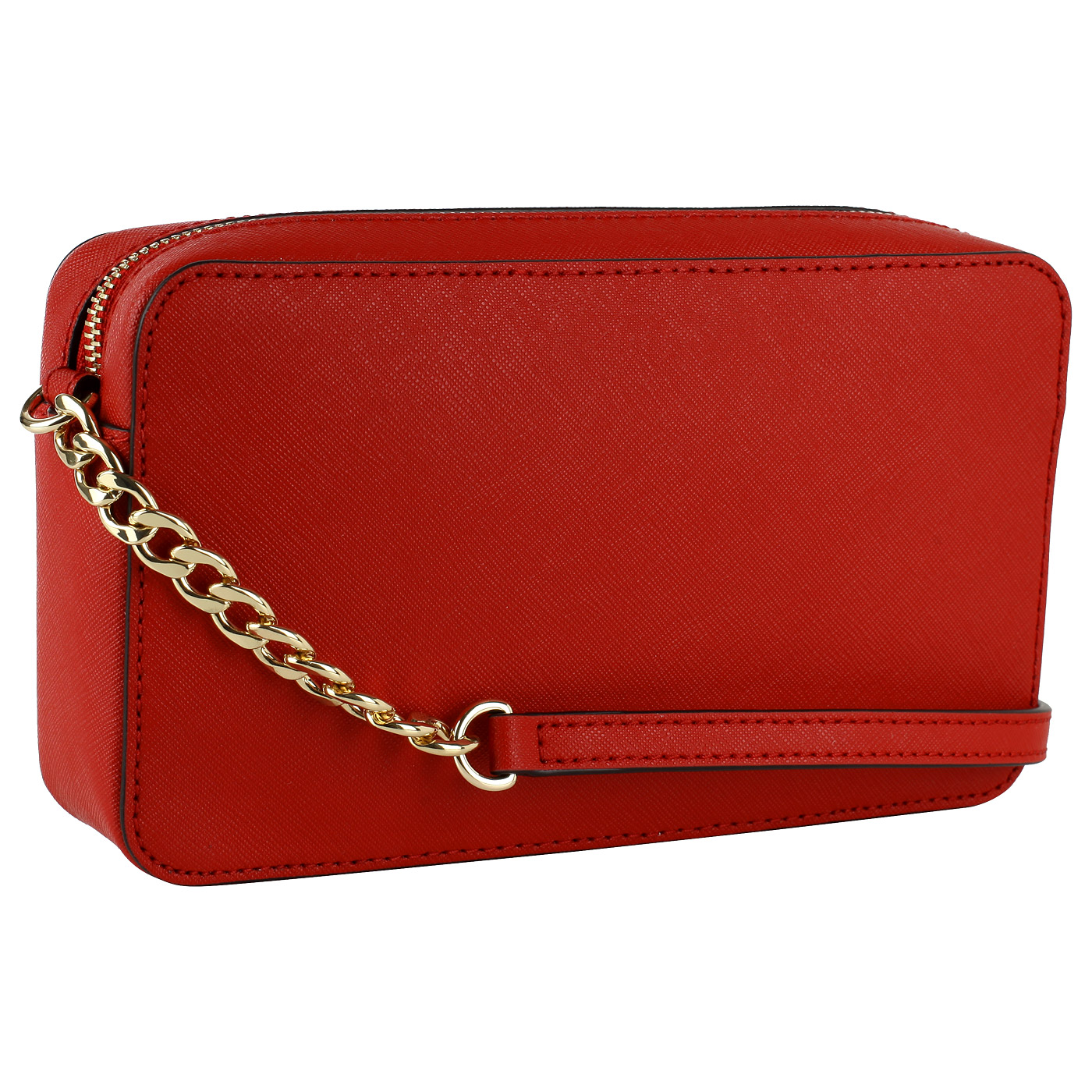 Маленькая красная сумка кросс-боди из натуральной сафьяновой кожи Michael Kors Jet set travel