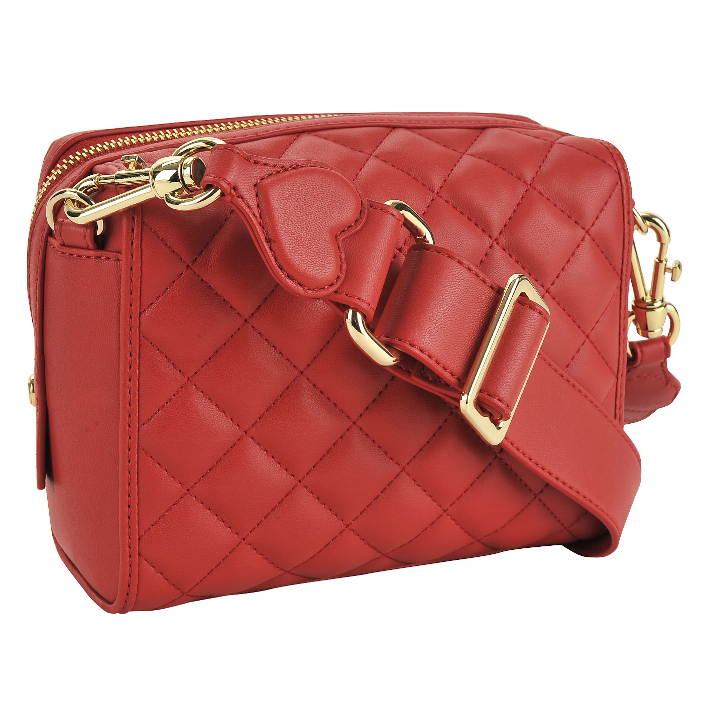 Маленькая стеганая красная сумка со съемным плечевым ремешком Love Moschino Fashion Quilted