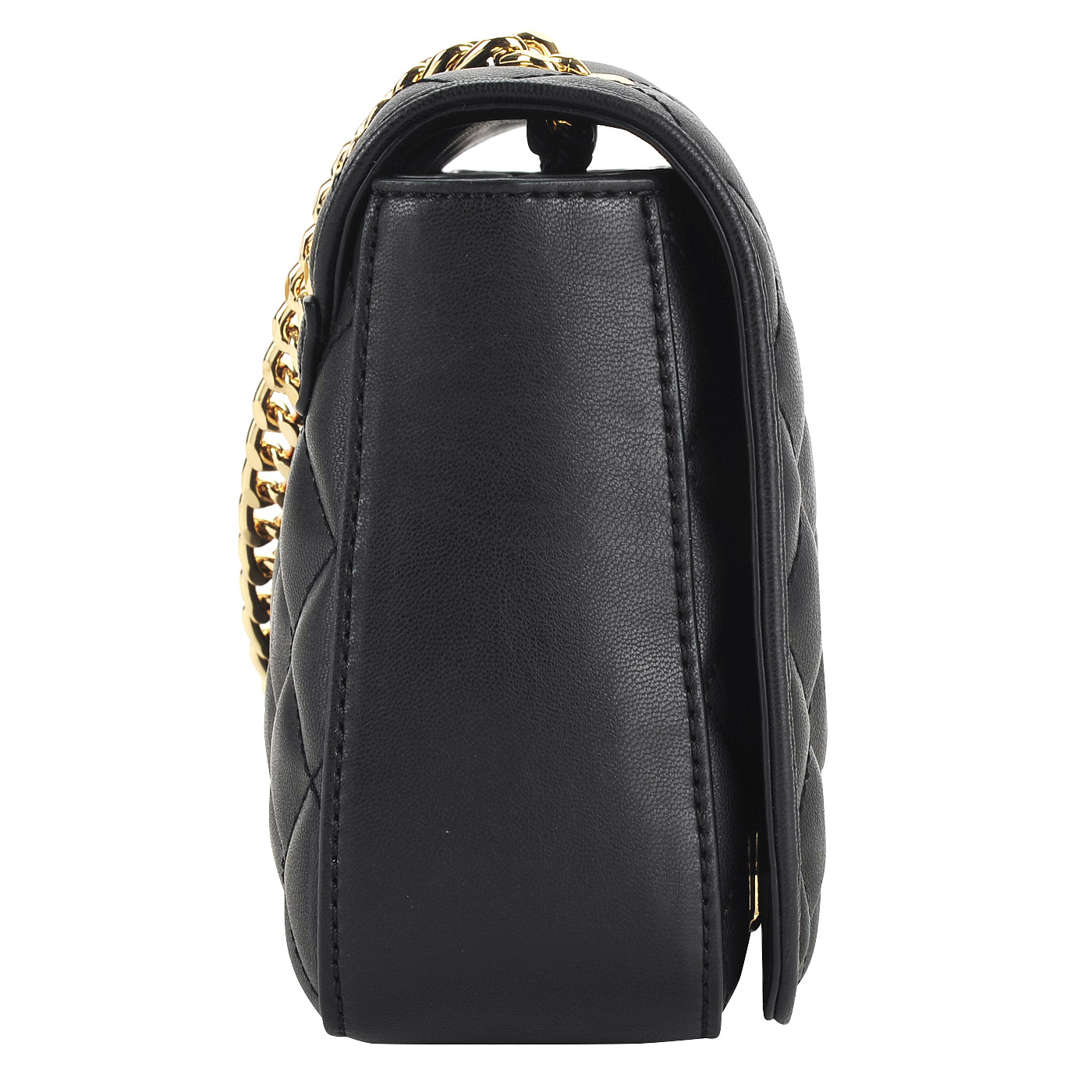 Маленькая черная стеганая сумка через плечо с откидным клапаном Love Moschino Super Quilted