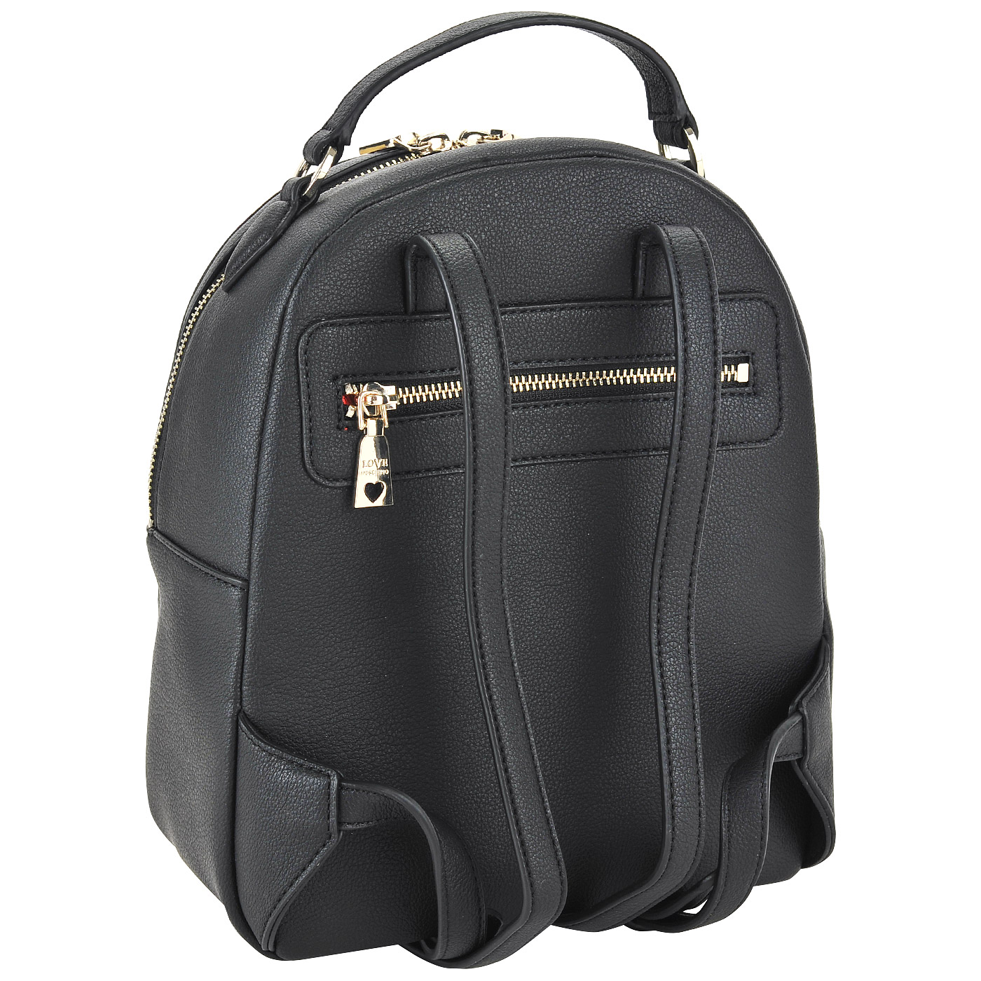 Женский черный стеганый рюкзак с узкими лямками Love Moschino Quilted LM