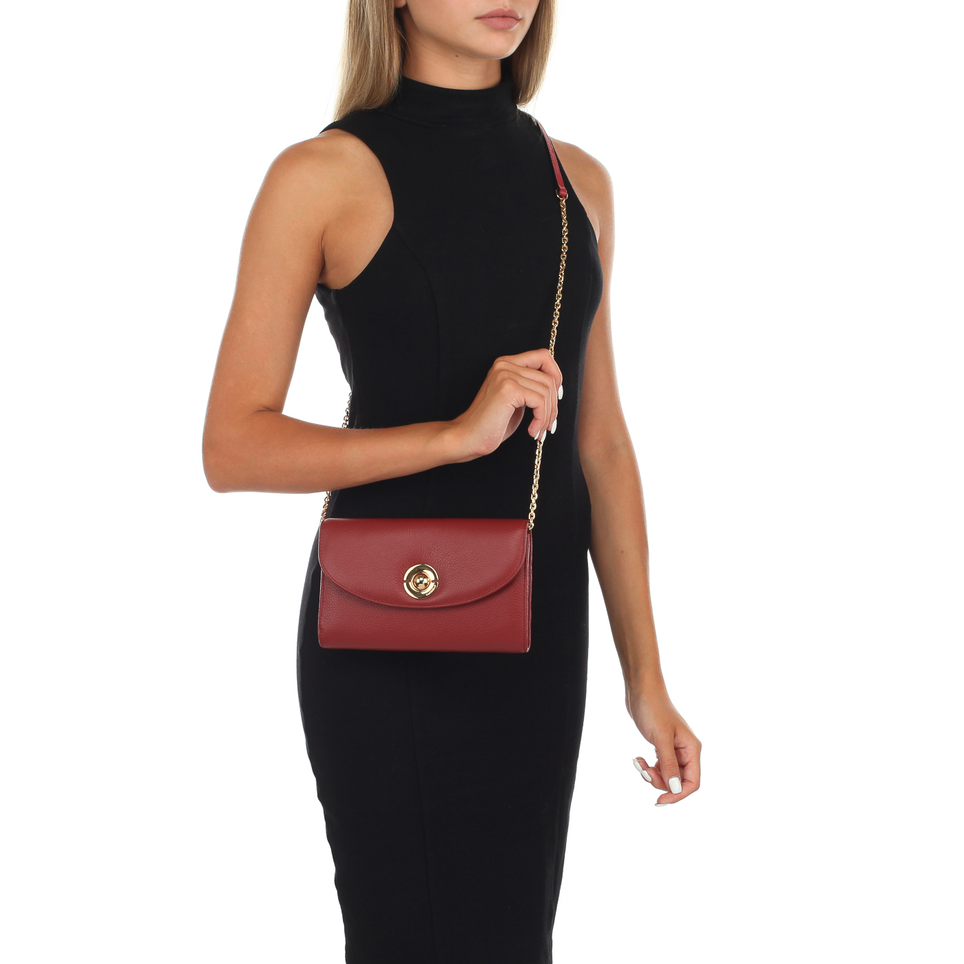 Клатч из кожи на кнопке Coccinelle Jalouse