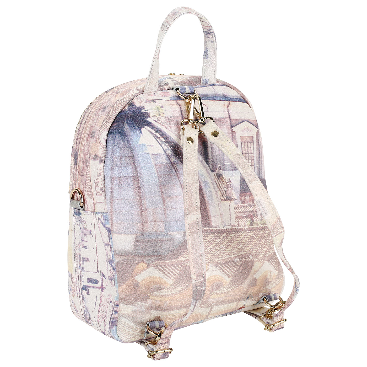 Женский кожный рюкзак с принтом Acquanegra Rome