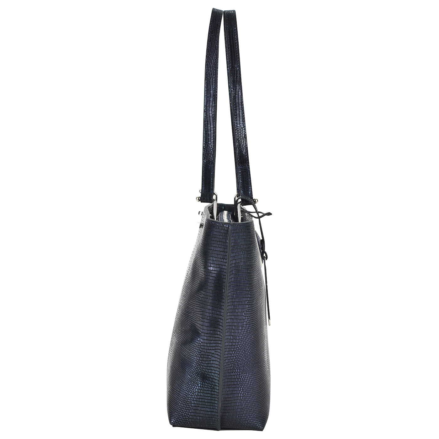 Вместительная кожаная сумка с выделкой под рептилию Cromia Nocturne