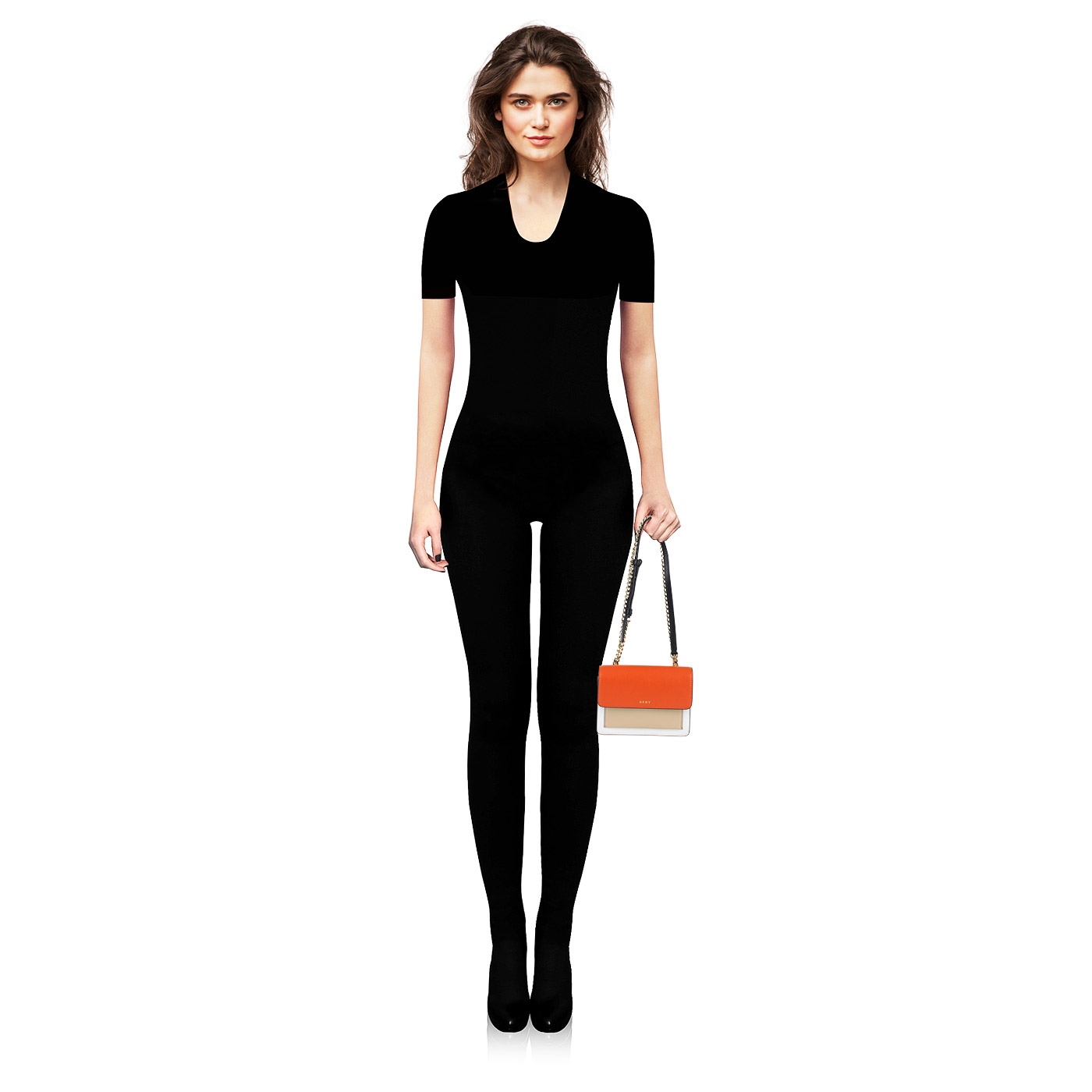 Женская кожаная сумка через плечо DKNY Cross Saffiano Colorblock