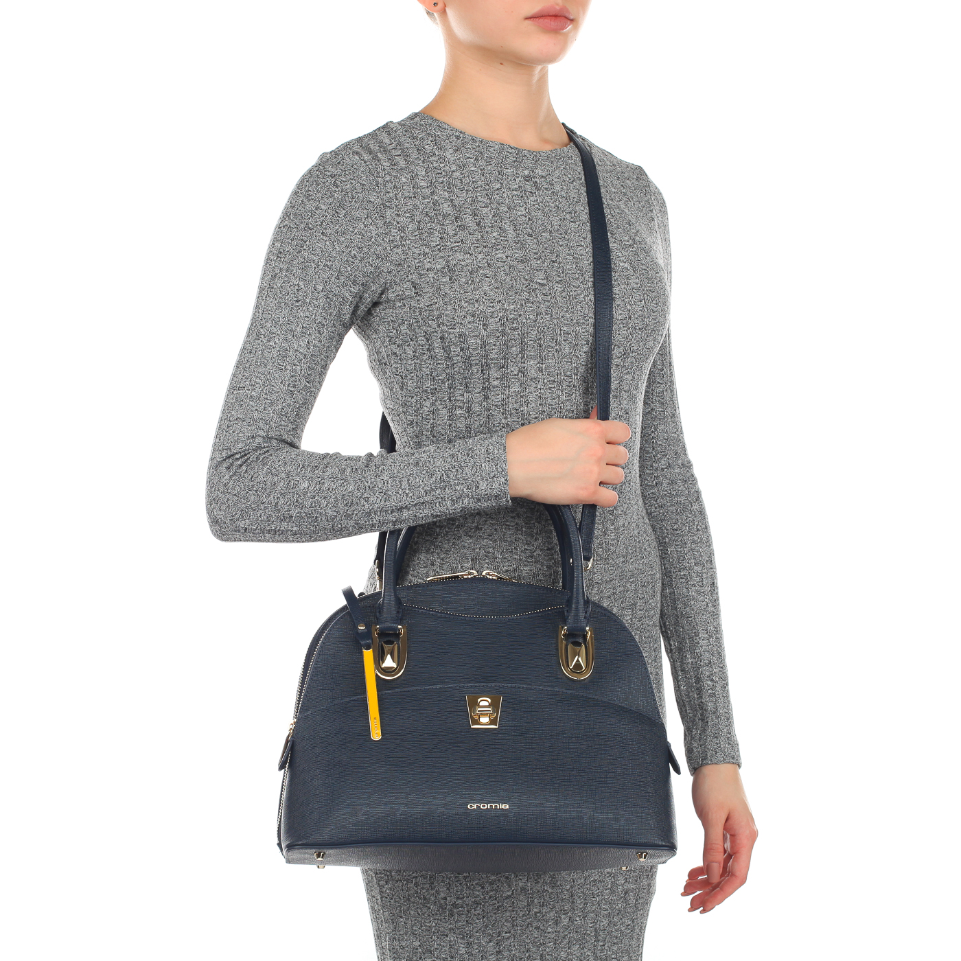 Женская сумка из натурального сафьяна с ремешком Cromia Mina