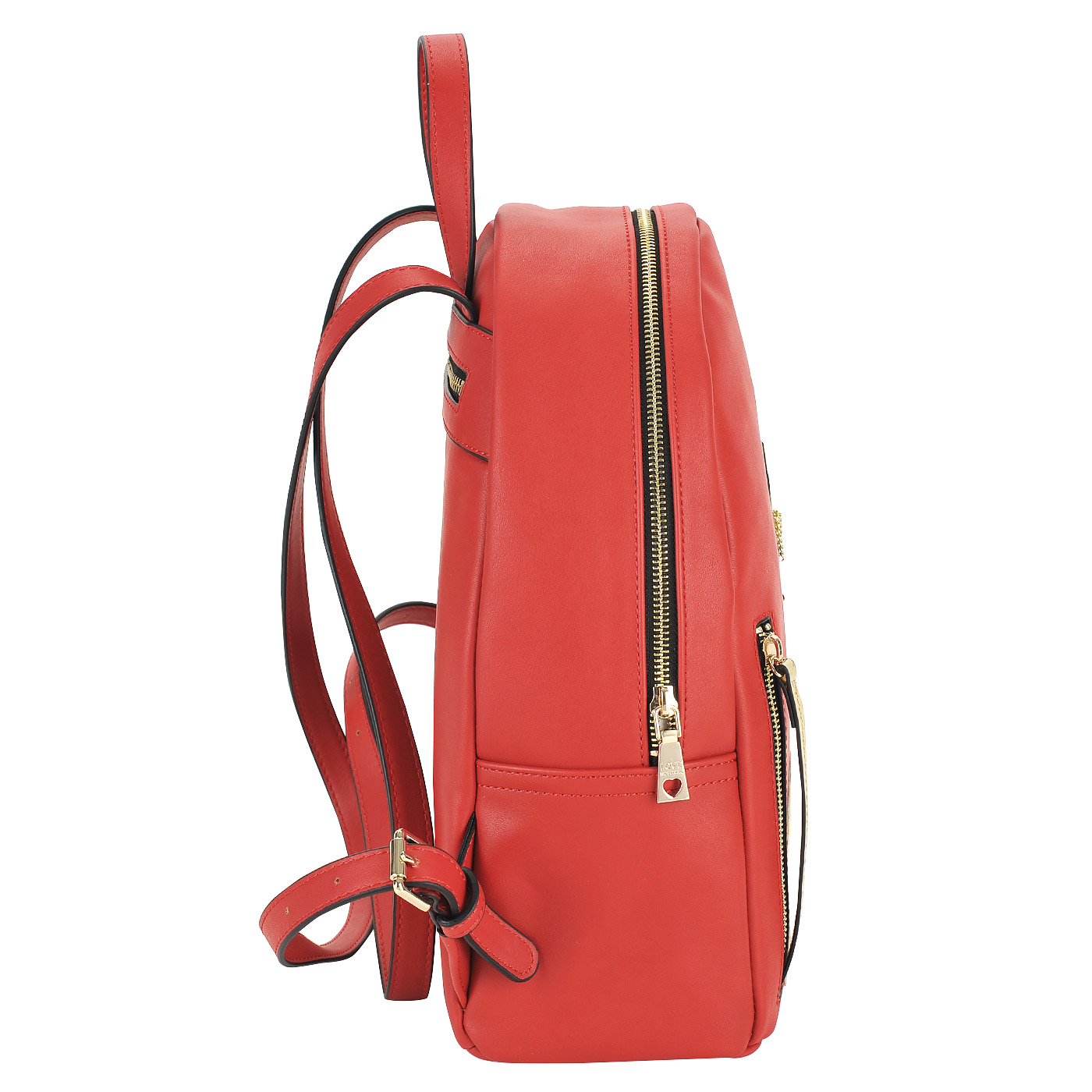 Вместительный женский рюкзак красного цвета с аппликацией Love Moschino Charming bag